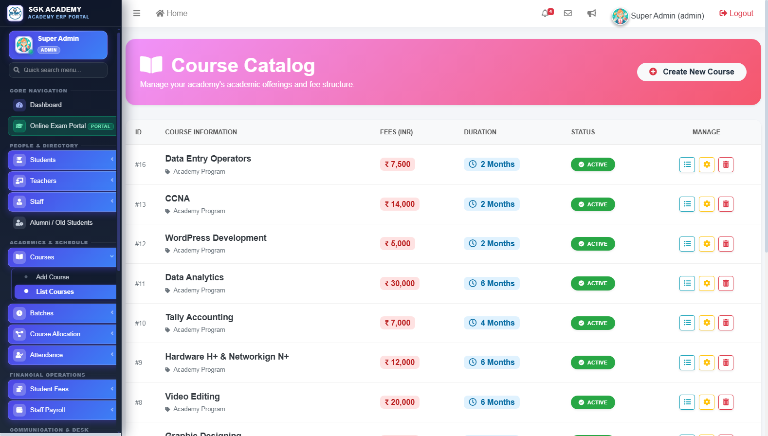 Course Catalog & Syllabus Progress