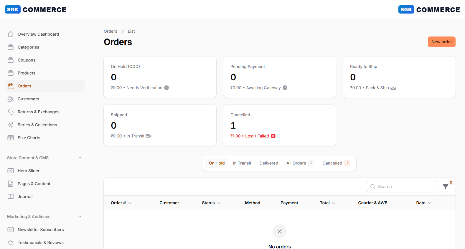 Order Pipeline & Logistics
