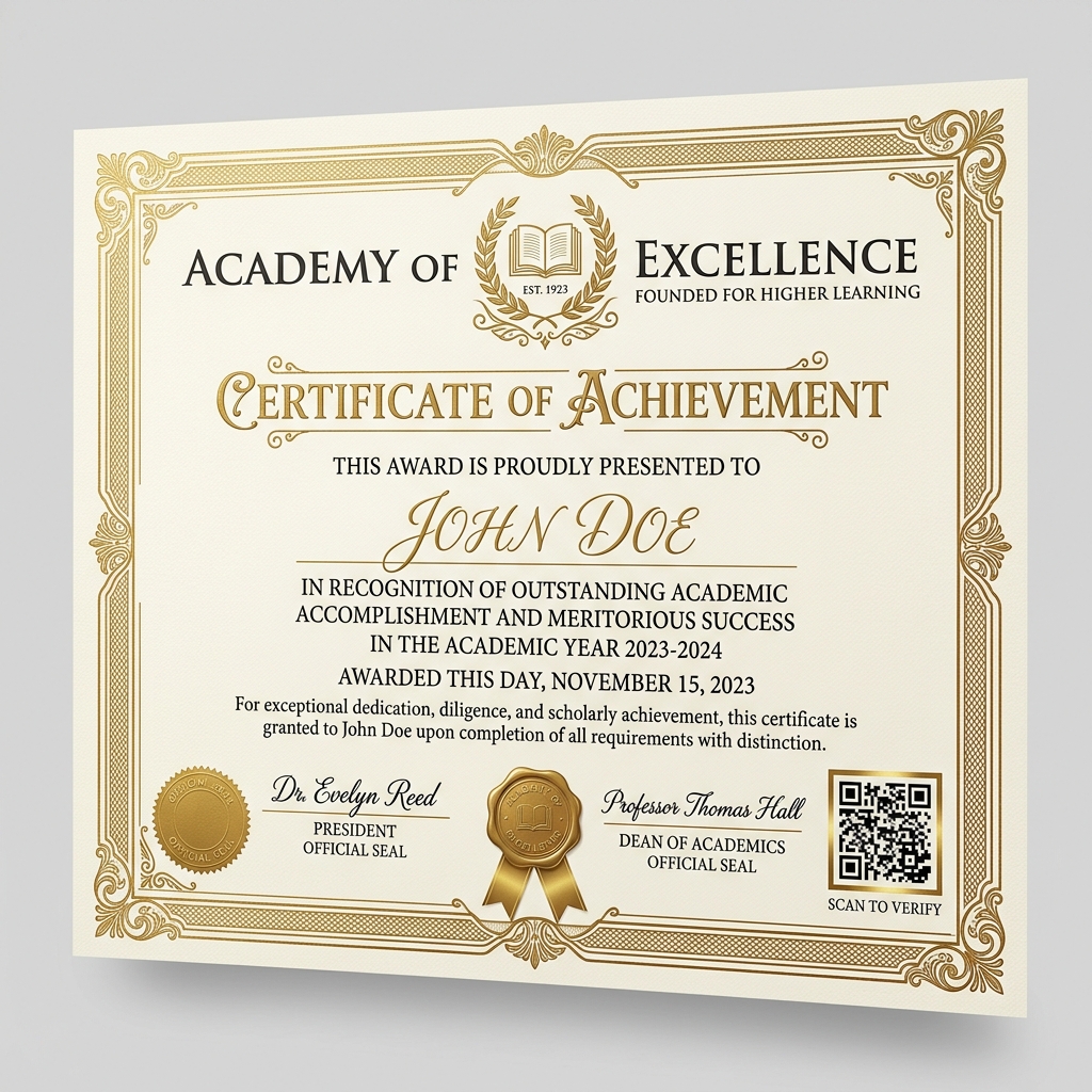 Verifiable Passing Certificate