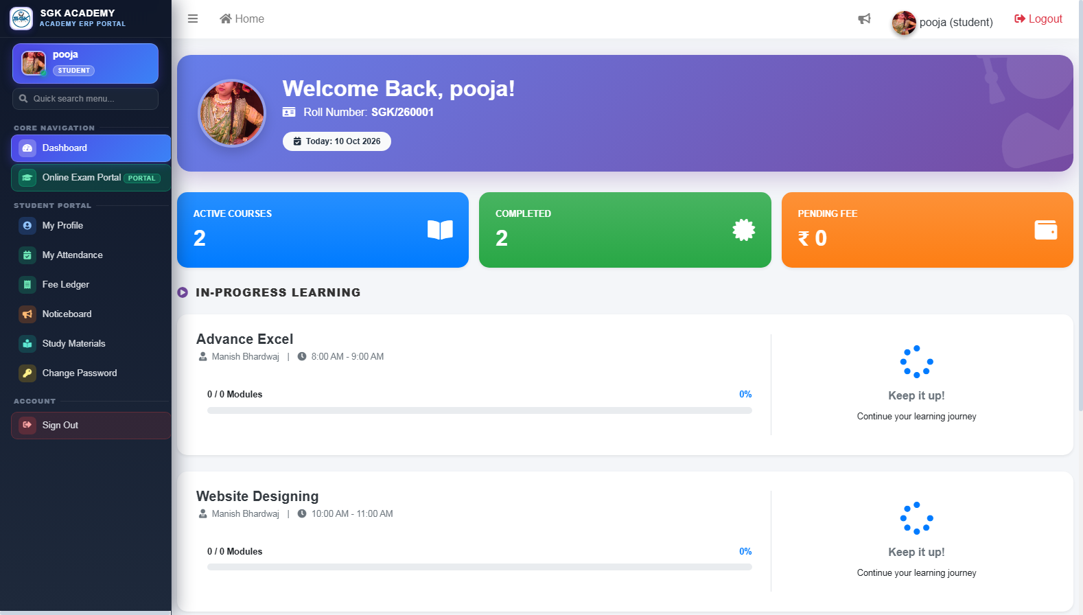 Student Dashboard